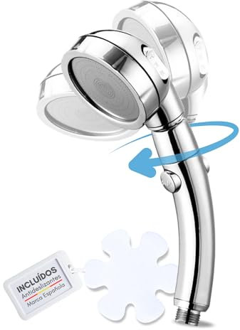 Alcachofa Ducha Ahorro Agua, Ducha de Baño, incluye Antideslizantes/Pegatinas Baño, Alcachofa Ducha Alta Presión, Antical, Cabezal Ducha, Telefono Ducha, Telefonillo Ducha, Cebolleta Ducha, Ducha