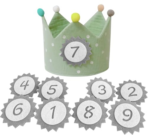 MLPKOI 1-9 Auswechselbaren den Zahlen Geburtstagskrone Kinder, Geburtstag Krone, Party Deko Hut für Jungen & Mädchen, Unisex Krone für Geburtstag Party Supplies, Wiederverwendbare Geburtstagskrone