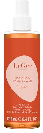 LeGer Signature Wildflower Body Splash für Sie, auffälliger, raffiniert-femininer Amber-Duft mit Pfirsich, Ylang Ylang & Vanille, 250ml