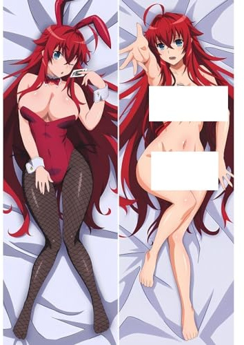 High School D×D Körper Kissenbezug Anime Kissenbezug 20x59inch Doppelseitig Manga Anime Cosplay Kissen Kissenbezug Home Room Decor Pfirsich Haut, Rias Gremory-150x50cm