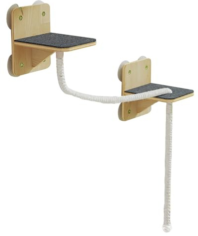 Meuble Félin Murale, Meuble Arbre à Chat Mur Intérieur, Perchoir Arbre à Chat Grattoir Escalier pour Fenêtre Maison Jeu Intérieur Extérieur