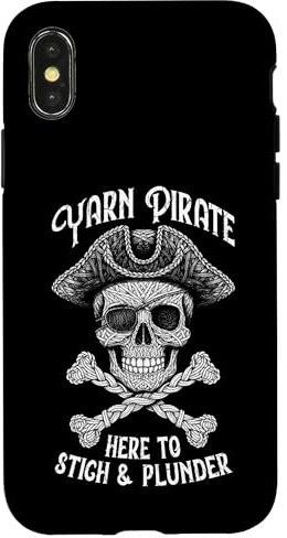 Crochet Crocheting Halloween Yarn Pirate Skull Funny Stitch Case for iPhone X/XS