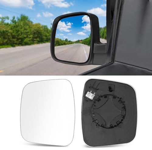 TTCR-II Spiegelglas für Fiat Qubo Fiorino/Citroen Nemo/Peugeot Bipper 08-20 | Qubo Seitenspiegel, Nemo Beifahrerseite Ersatz Ersatzspiegel Beheizbar Bipper 2008-2020 Außenspiegel Glas 8151QV-Rechts