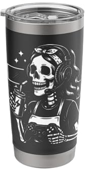 Skeleton Gamer Girl Headset Energy Drink Controller Stainless Steel Insulated Tumbler