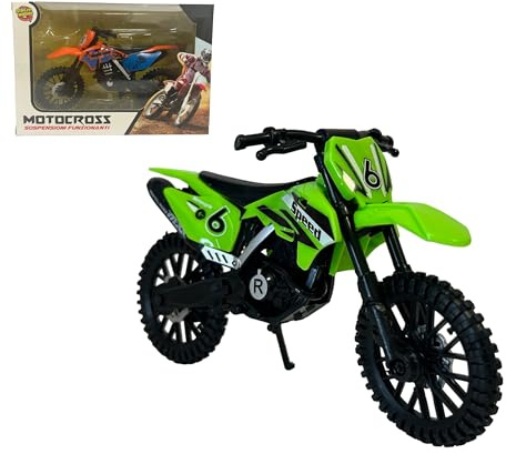 Generico Modellino Moto Cross Moto Giocattolo Grande Scala 1:12 Motocross Sospensioni Funzionanti Dirt Bike Per Bambini Fuoristrada Gioco Motocicletta Da Cross Modellino,Colori Assortiti (CROSS B)