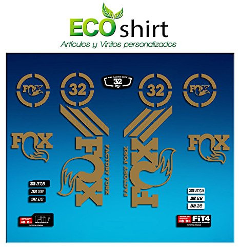 Ecoshirt ZK-C8LM-A9OF Aufkleber Fork Fox 32 Am62 Aufkleber Decals Sticker Gabel Gabel Gabel Gold