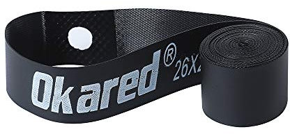 Okared 2 Stück Fahrrad Felgenband (26 Zoll x 20 mm) (schwarz)