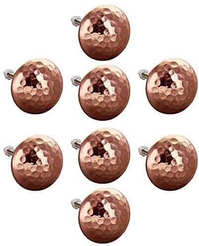 G Decor Copper Hammered Door Knobs, Vintage, Shabby Chic, Interior Furniture, Cabinet Cupboard Drawers Pulls Handles (8-Pack)