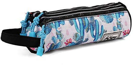 Oh My Pop! Cactus-Triple Cylinder Pencil Case, Green, 22 x 8 cm