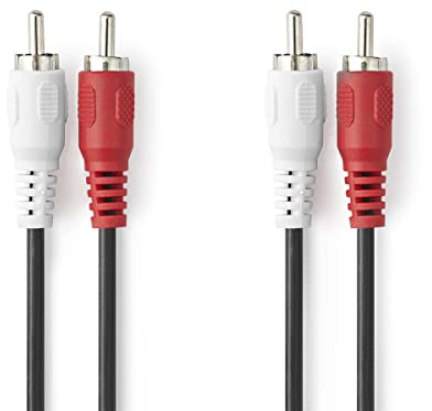 nedis Stereo-Audiokabel, 2 x R, AC-Stecker, 2 x Cinch-Stecker, 1,0 m, Schwarz