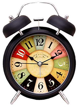 SWHONG Wecker Analog Ohne Ticken,4 Zoll,Schwarz