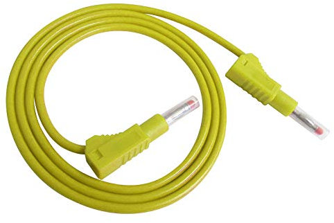 Xenterio 1m Labor Messleitung 1000V, mit 4mm Bananen-Sicherheitsstecker und Schiebehülse, Farbe gelb