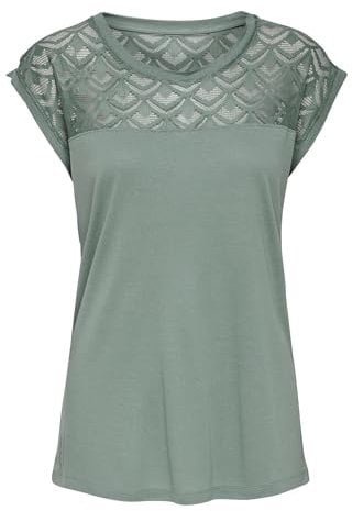 ONLY Women's Onlnicole Life S/S Mix Top Noos JRS T-Shirt, Green, XS