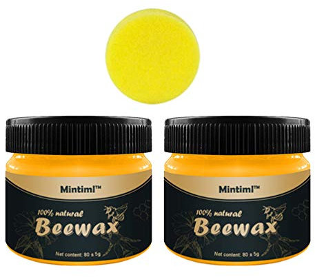 Healifty All Natural Wood Seasoning Beeswax, Coconut Oil and Wax Tin Food Safe Sealer Cleaning Care for Furniture,Cutting Board, Bowl and Houseware