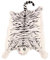 Tigerfell Teppich Tiger Kaminvorleger Deko Kamin Stofftier Bettvorleger Fell Plüsch Braun oder Weiss ca.180cm x 80 cm ohne Schwanz (Weiß - Schwarz)