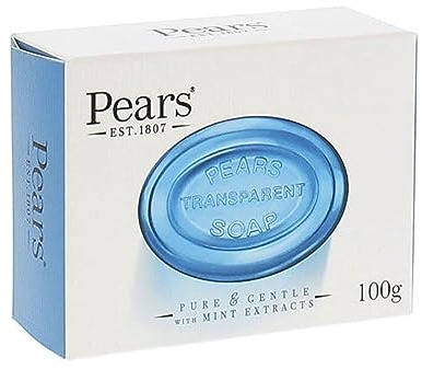 PEARS Bar Soap Pure and Gentle with Mint Extracts,0.1 kilograms WHITE