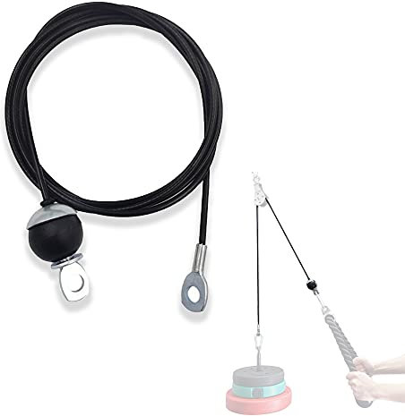 J Bryant Fitness Pulley Cable Gym Cable Workout Thick 5mm Heavy Duty Steel Wire Rope for Home Gym Cable Pulley Rope Weight Machine Accessories (Type-B, 98)