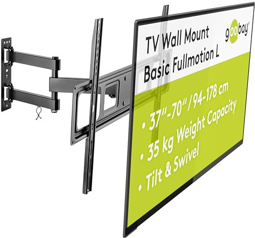 Goobay 49745 - Supporto da parete da 65 pollici, completamente mobile, per televisori grandi da 37 a 70 fino a 35 kg, VESA 600 x 400