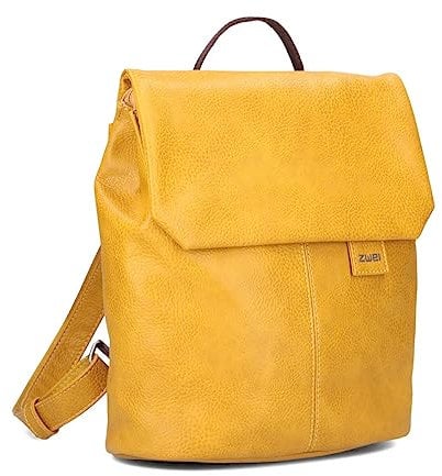Zwei Damen City-Rucksack Mademoiselle.M MR8 4 Liter weiches Kunstleder, Magnet-Verschlussklappe, Hauptfach mit Reißverschluss, gepolstertes Trennfach für Tablet, Rückenpolsterung (yellow)