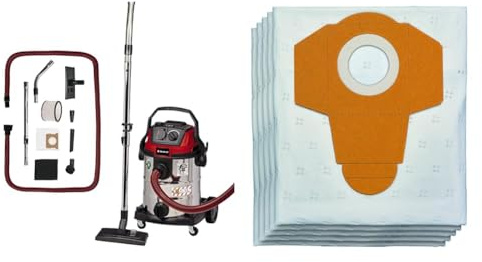 Einhell Nass-Trockensauger TE-VC 2025 SACL (Staubklasse L, für Staubpartikel mit AGW-Werten >1 mg/m³, 25 L, Filterreinigung, Gerätesteckdose, inkl. Düsen, Filter und 5 x Vliesschmutzfangsack)