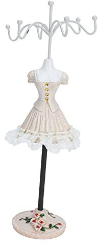 Brrnoo Schaufensterpuppe Harz Schmuck Display, Schmuck Display Ständer Ohrring Halskette Ring Schmuck Halter Display Ständer Prinzessin Kleid Halskette Harz Halter(5)