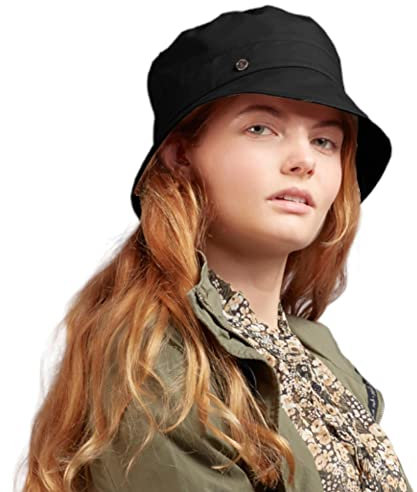 LOEVENICH Baumwoll Bucket Hat in 6 Farben - perfekt für den Sommer und Schutz vor der Sonne - Farbe Schwarz