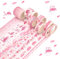 8 Rollen Rosa Washi Tape Set Multi-Muster Dekoratives Masking Tape Pastell Washi Tape Making Scrapbooking Tape Dekorative Klebeband Washi Klebeband Handwerk für Planen Geschenkverpackung Arts Bastel
