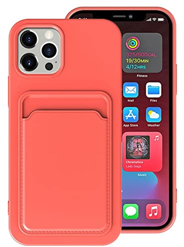 König Design Handyhülle kompatibel mit Apple iPhone 13 Pro Schutzhülle Case Cover Kartenfach Rosa orange