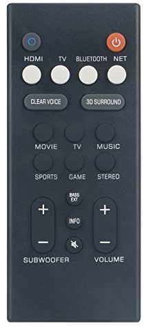 VINABTY VCQ9140 Mando a Distancia de Repuesto para Yamaha Soundbar Audio Speaker System ATS-1090 ATS1090 ATS-2090 ATS2090 YAS-CU209 YAS-109 YAS-109BL YAS109BL YAS-209 YAS-209BL YAS209BL