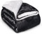 Heimwert Decke Kuscheldecke Sherpa Wolldecke - superweiche warme Dicke Kuscheldecke flauschig - extra Flauschige Fleecedecke und Tagesdecke für Couch Bett Sofa (Grau, 150 x 200cm)