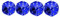 Blaue Aluminium-Würfel für Auto, Fahrrad, LKW, Motorrad, Luftventil, Staubkappen, 4 Stück