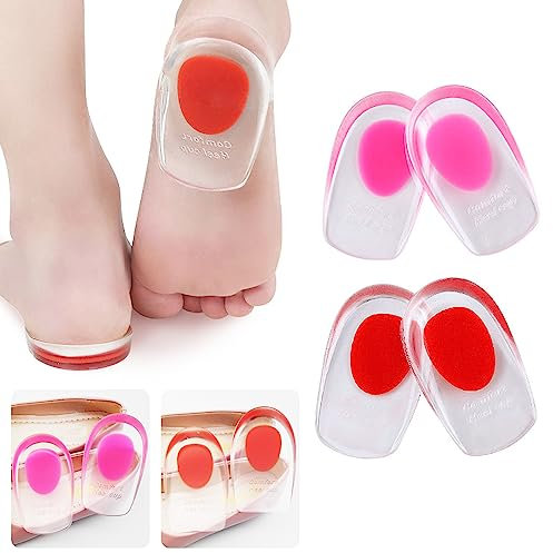 DYKJGSGO Talloniera in Silicone per Tallonite, 2 Paia Dolore Alleviare Cuscinetti per Tallone, Antishock Tallone in Gel, Solette per Sperone Calcaneare, Fascite Plantare, Dolori di Achille (S2:35-39)