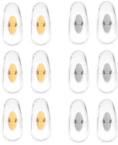 6 Pairs Replacement Nose Pads, Replacement Nose Pads for Ray Ban Clip-on Soft Nose Pads Sunglasses Repair Kits for RayBan Aviator RB3025 3026 RB3030 RB3211 RB3362 RB3625 (Gold+Silver)