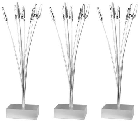 Amosfun Lot de 3 supports de photos pour tables avec base cubique - Support de photo style arbre - Support pour photo - Arbre généalogique - Cadeau de bureau