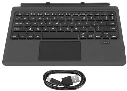 Beufee Tastiera Bluetooth Wireless con Touchpad, Tastiera Ultrasottile con Trackpad Tastiera Touchpad Bluetooth in Pelle PU per Tablet Go(Versione Standard)
