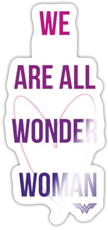 Spreadshirt DC Comics We Are All Wonder Woman Sticker Aufkleber, 10 x 10 cm, Weiß glänzend