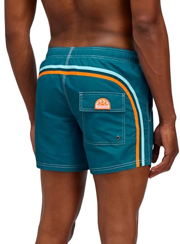 SUNDEK Herren Boardshorts mit elastischer Taille, 35,6 cm, Länge 12,7 cm Schrittlänge, 01203 - Teal 03, X-Large
