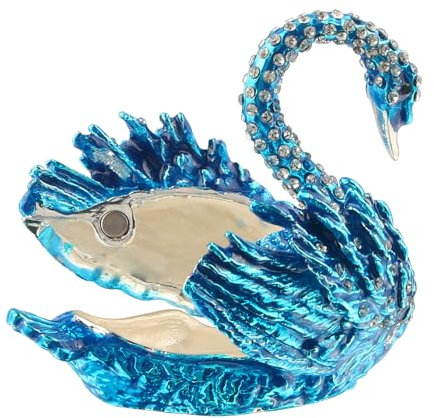 Xinkulas Schmuckkästchen mit blauem Schwan, Schmuckkästchen, Tierfigur, Sammlerstück