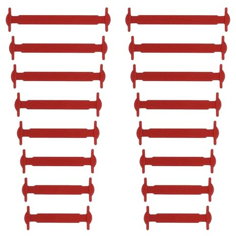 Yusimu Lacci Elastici per Scarpe - Stringhe Senza Nodi in Silicone Impermeabile per Bambini/Adulti, Adatti a Scarpe Sportive/Ginnastica/Corsa - Rosso