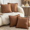Mandioo 4er Set Neutralen Baumwolle Kissenbezug 60x60cm Herbst Quasten Dekorative Kissenbezüge Boho Sofakissen Dekokissen Kissenhülle für Couch Sofa Schlafzimmer Wohnzimmer Braun