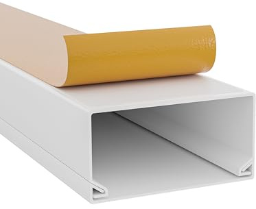 Bauhandel24 - Kabelkanal selbstklebend weiß 20 x 10 mm | 10 x 1 m Kabelschacht mit Schaumklebeband - Kabelabdeckung für Tisch, Wand und Boden Kabelkanäle für Elektroinstallation Kabelmanagement