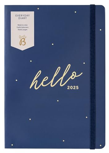 Busy B - Alltäglicher Terminkalender von Januar bis Dezember 2025 - Marineblau - Wochenübersicht Planer mit Raum für Notizen