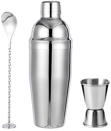 Bodhi2000 Kit de barman avec shaker à cocktail et boisson martini en acier inoxydable de 680,4 g, mélangeur, doseur doseur, cuillère à mélanger, accessoires pour débutants