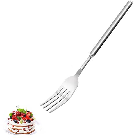 Stainless Steel Telescopic Extending Fork - 64cm to 25inch Retractable Dinner Fruit Forks, Dessert Fork, Extendable Forks Toasting Dinner