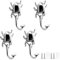 Wandgarderobe, Kleiderhaken for die Wand, 4er-Pack, kleine Tierhaken, dekorativer Wandhaken, hellsilberne Kleiderhaken aus Zinklegierung, geeignet for Schlafzimmer, Wohnzimmer, Badezimmer(Bug 88mm)