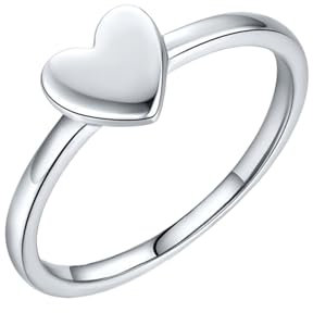 Tolldek Eheringe 14 Karat Weißgold 585, Herz Hochzeitsring 14K Gold Partnerringe Echtschmuck, Gr.48 (15.3)