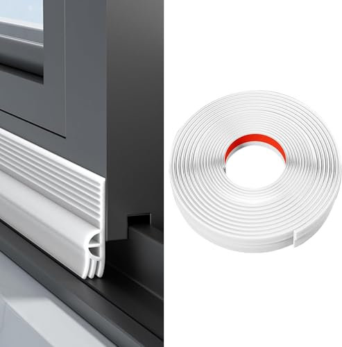 EnixwH Burletes para Puertas 200 cm, Burlete Puerta Entrada Autoadhesivo, Aislante Puertas De Entrada, Door Draft Stopper, Burlete Ventana Corredera para Resistente a Insectos y Viento (Blanco)