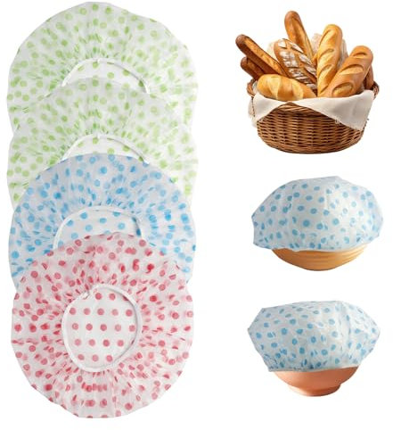 Bowl Covers for Bread Proofing 4PCS Reusable Plastic Food Cover Stretchy Adjustable Baking Dough Basket Wrap for Sourdough, Breads Bake, Fruit, Vegetable Fresh Keeping, 10.6inch