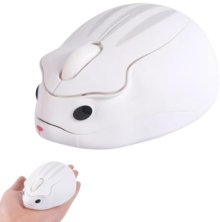 CHUYI Hamster Shape Wireless Mouse White