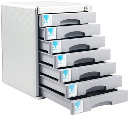 7 Fächer Schubladenbox Dokumentenspeicherbox, Ablagebox Querformat Schubladen, Belastbare hohe Kapazität mehr Platz Store Box